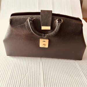 SCHELL Vintage Black Leather Doctors Bag